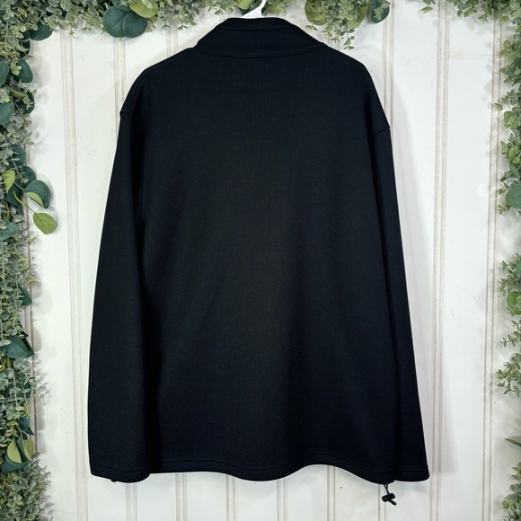 IZOD Performance Black Textured Full Zip Jacket Men's XL Golf Athleisure - Picture 2 of 8